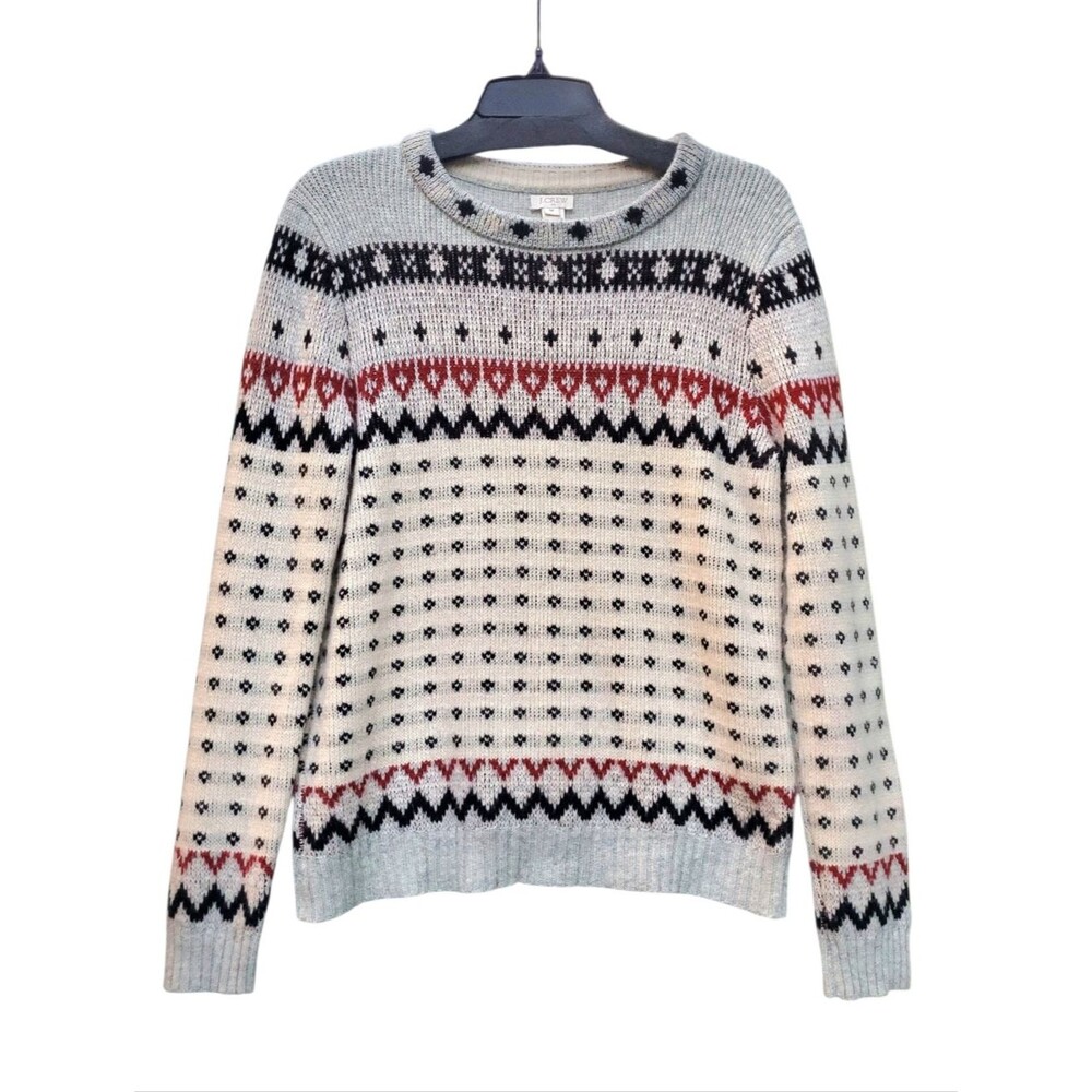 J. Crew Medium Fair Isle Merino Wool Blend Sweater